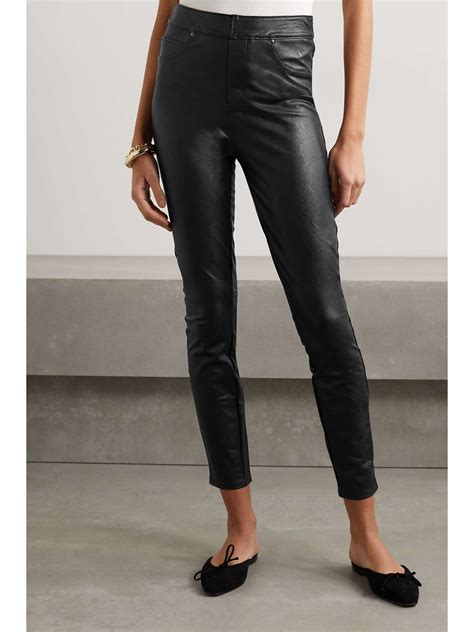 stretchy faux leather pants